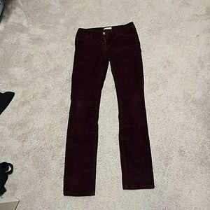 Skinny burgundy cords
